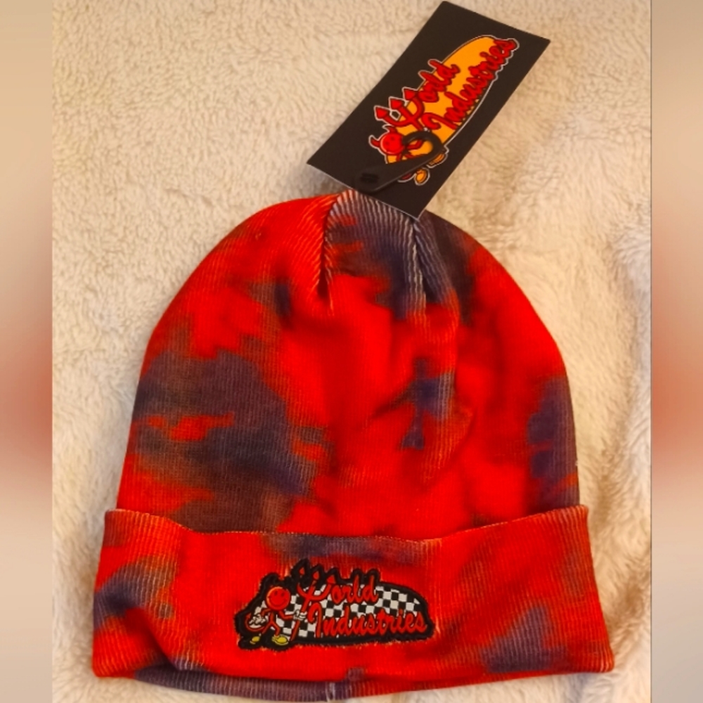 World Industries Beanie Stitched Devilman Patch Tie-dye BRAND NEW! Skateboard!!